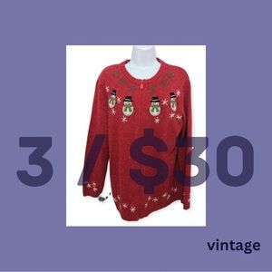 Vintage - L - knit ugly Christmas sweater